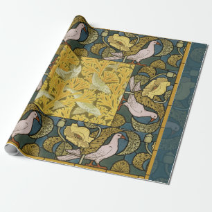 Art Nouveau Oudheid Vis Duif Patroon Verneuil Cadeaupapier