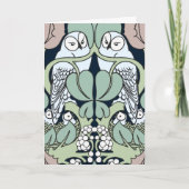 Art Nouveau Owl Nest Happy Jubileum Kaarten (Voorkant)