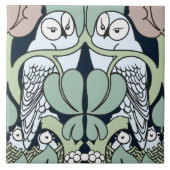 Art Nouveau Owl Nest Pattern Art Tile of Trivet Tegeltje (Voorkant)