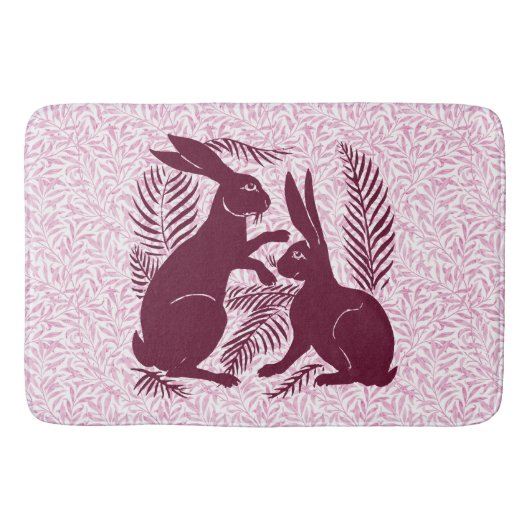 Art Nouveau Paar Konijnen De Morgan en Morris Badmat (Voorkant)