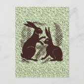 Art Nouveau Paar Konijnen De Morgan en Morris Briefkaart (Voorkant)