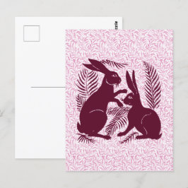 Art Nouveau Paar Konijnen De Morgan en Morris Briefkaart