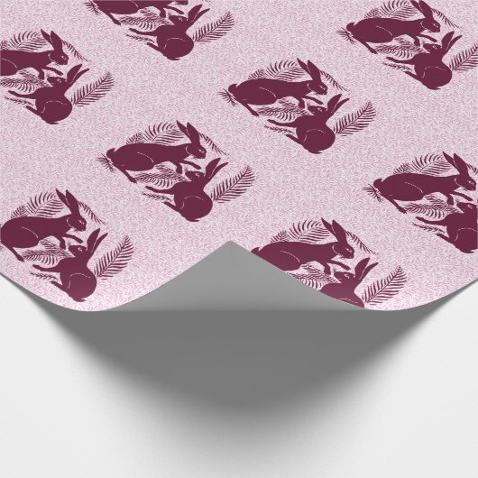 Art Nouveau Paar Konijnen De Morgan en Morris Cadeaupapier (Hoek)