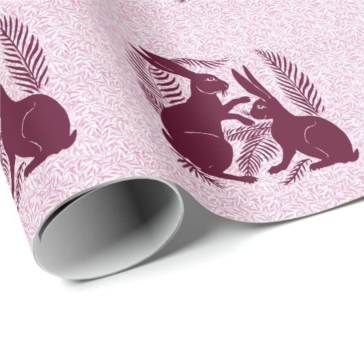 Art Nouveau Paar Konijnen De Morgan en Morris Cadeaupapier (Rol Hoek)