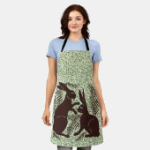 Art Nouveau Paar Konijnen De Morgan en Morris Schort (Gedragen)