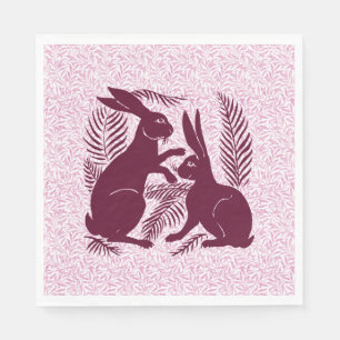 Art Nouveau Paar Konijnen De Morgan en Morris Servet