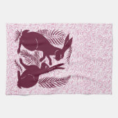 Art Nouveau Paar Konijnen De Morgan en Morris Theedoek (Horizontaal)