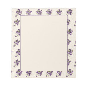 Art Nouveau Paarse Bloempatroon Notitieblok