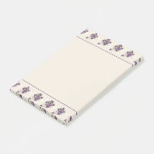Art Nouveau Paarse Bloempatroon Post-it® Notes (Schuin)