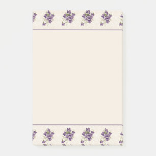 Art Nouveau Paarse Bloempatroon Post-it® Notes