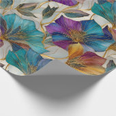 Art Nouveau paarse clematis Cadeaupapier (Hoek)