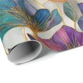 Art Nouveau paarse clematis Cadeaupapier (Rol Hoek)