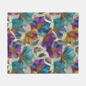 Art Nouveau paarse clematis Fleece Deken (Voorkant (Horizontaal))