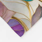 Art Nouveau paarse clematis Fleece Deken (Hoek)