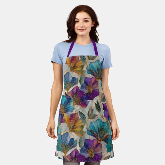 Art Nouveau paarse clematis Schort (Gedragen)