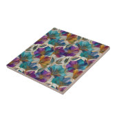 Art Nouveau paarse clematis Tegeltje (Zijkant)