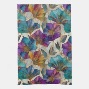 Art Nouveau paarse clematis Theedoek