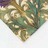Art Nouveau paarse distelpatroon Fleece Deken (Hoek)
