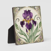 Art Nouveau Paarse Iris Fotoplaat (Voorkant)