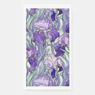Art Nouveau paarse iris servetten