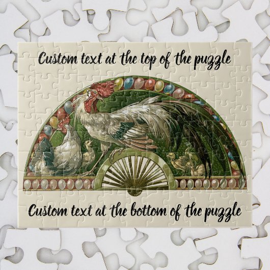 Art Nouveau, paaseieren met kippen Legpuzzel