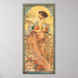  Art Nouveau Painting of Summer by Alphonse Mucha  Poster