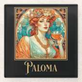 Art Nouveau Paloma Glazen Onderzetter (Voorkant)