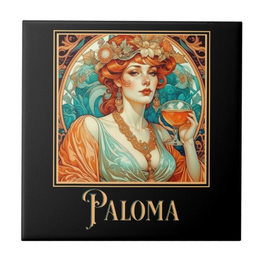 Art Nouveau Paloma Tegeltje (Voorkant)