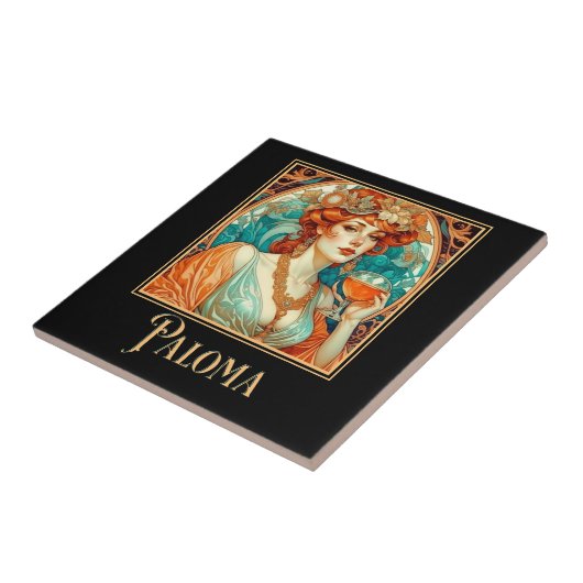 Art Nouveau Paloma Tegeltje (Zijkant)