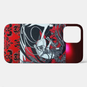 ART NOUVEAU PAN, RODE ZWARTE WIT DAMASK Case-Mate iPhone CASE (Achterkant (horizontaal))