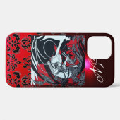 ART NOUVEAU PAN, RODE ZWARTE WITTE MONOGRAM Case-Mate iPhone CASE (Achterkant (horizontaal))