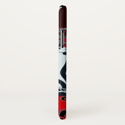 ART NOUVEAU PAN, RODE ZWARTE WITTE MONOGRAM Case-Mate iPhone CASE (Achterkant / rechts)