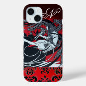 ART NOUVEAU PAN, RODE ZWARTE WITTE MONOGRAM Case-Mate iPhone CASE (Achterkant)