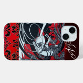 ART NOUVEAU PAN, RODE ZWARTE WITTE MONOGRAM Case-Mate iPhone CASE (Achterkant (horizontaal))