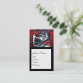 ART NOUVEAU PAN, RODE ZWARTE WITTE MONOGRAM VISITEKAARTJE (Staand voorkant)