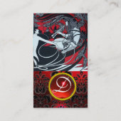 ART NOUVEAU PAN, RODE ZWARTE WITTE MONOGRAM VISITEKAARTJE (Achterkant)