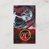 ART NOUVEAU PAN, RODE ZWARTE WITTE MONOGRAM VISITEKAARTJE (Achterkant)