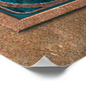 Art Nouveau Pansy in een Coppery Mucha-Lijst Poster (Hoek)