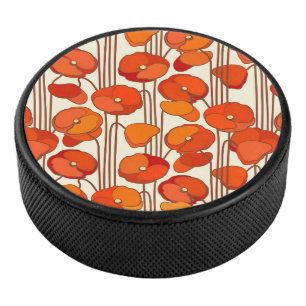 Art Nouveau Papavers Hockey Puck