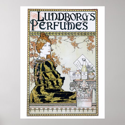  art nouveau parfume advertentie poster (Voorkant)