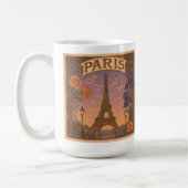 Art Nouveau Paris Eiffeltoren Floral Custom Name Koffiemok (Links)