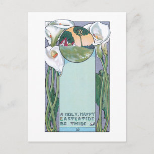  Art Nouveau Pasaster Calla Lilies Briefkaart