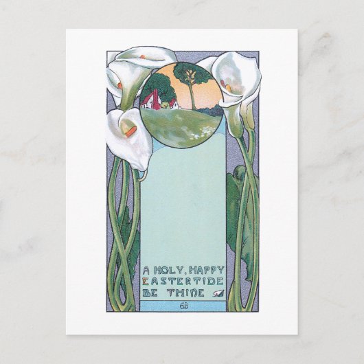  Art Nouveau Pasaster Calla Lilies Briefkaart (Voorkant)