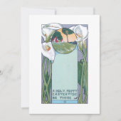 Art Nouveau Pasaster Calla Lilies Feestdagenkaart (Voorkant)