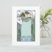  Art Nouveau Pasaster Calla Lilies Feestdagenkaart (Staand voorkant)