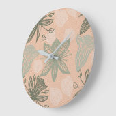Art Nouveau Pastel Roze Vector Patroon Grote Klok (Hoek)