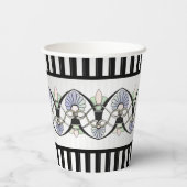 Art Nouveau Pastel schelpen, lelies & zwarte bogen Papieren Bekers (Achterkant)