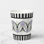 Art Nouveau Pastel schelpen, lelies & zwarte bogen Papieren Bekers (Links)