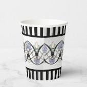 Art Nouveau Pastel schelpen, lelies & zwarte bogen Papieren Bekers (Rechts)