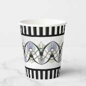 Art Nouveau Pastel schelpen, lelies & zwarte bogen Papieren Bekers (Voorkant)